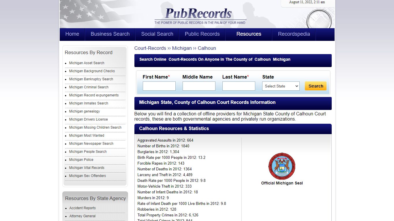 Calhoun County, Michigan Court Records