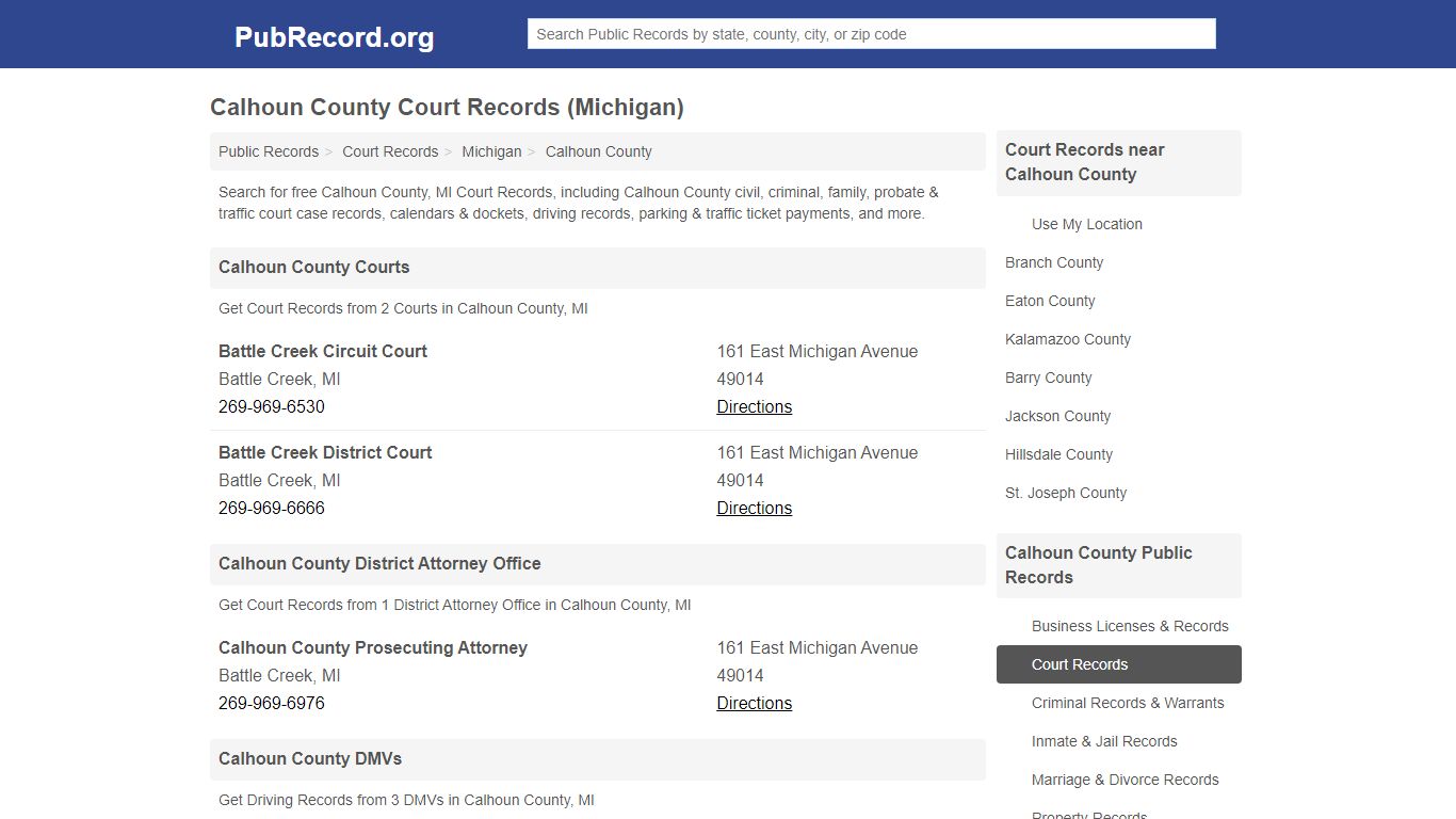 Free Calhoun County Court Records (Michigan Court Records)